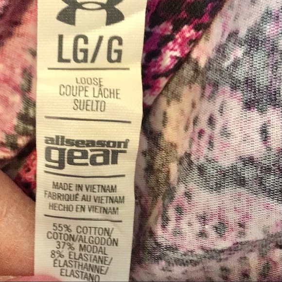 Under Armour Loose Fit Purple Print Sleeveless Split Back Top Large - Picture 9 of 10